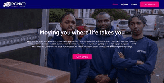 Ronko Removals – London Moving Company Website